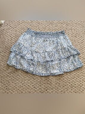 Vici Free the Roses Blue and White Smocked Floral Mini